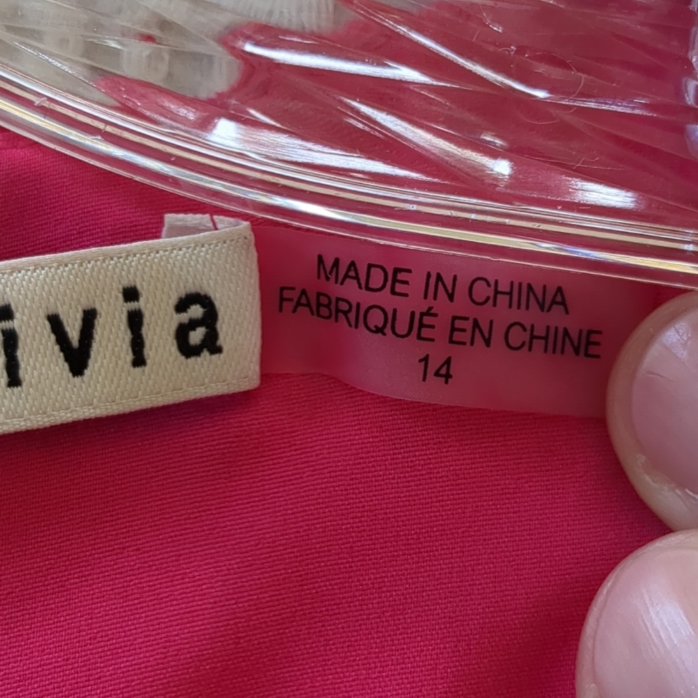 Alice + Olivia Clyde Tweed Boucle Shift A-line Dress Sleeveless Pink Sz 14 - Picture 12 of 12